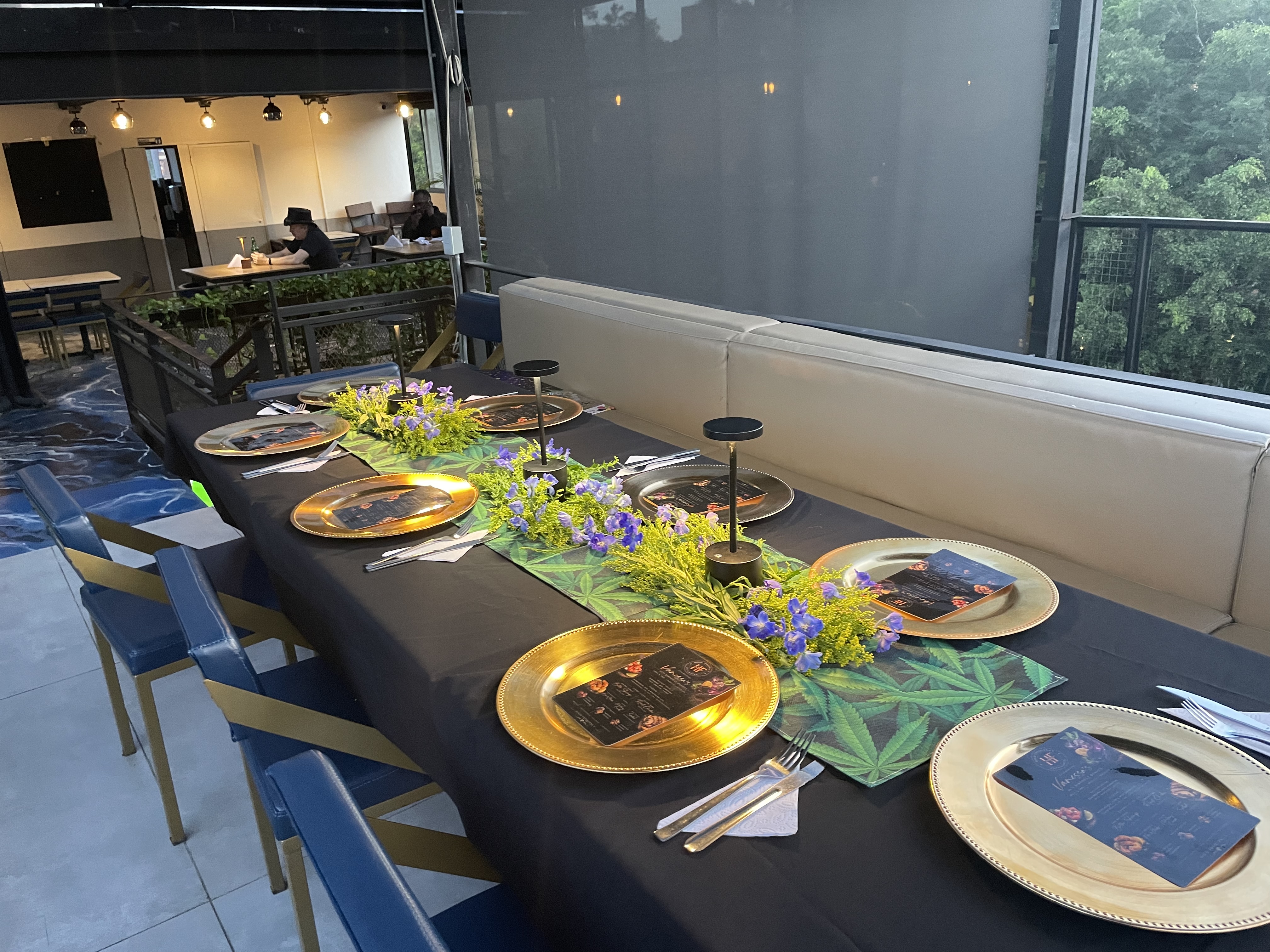 Private dinner table setup